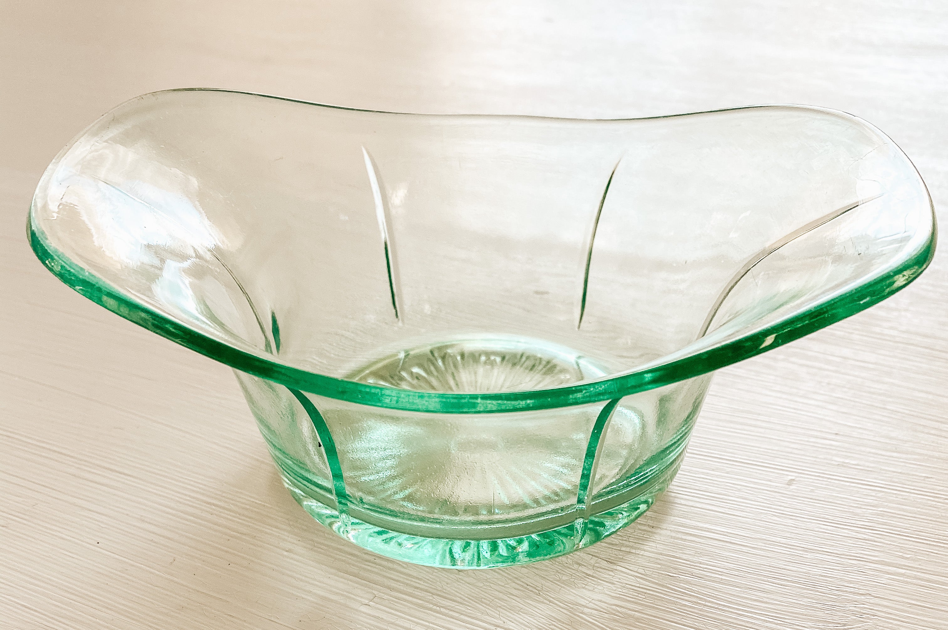 Oval Green Glass Dish